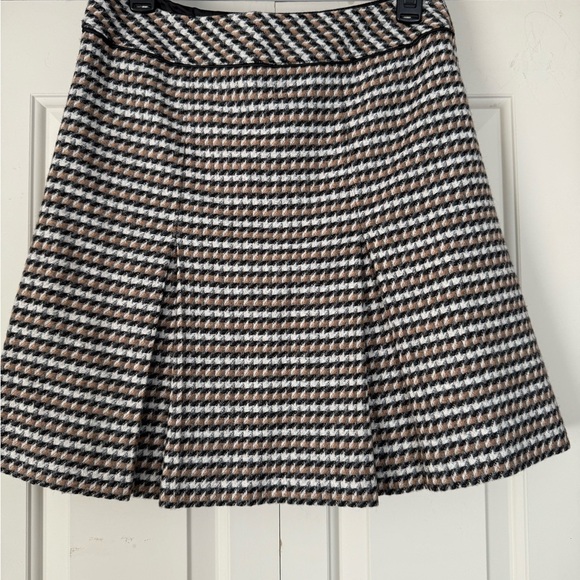 Talbots  Womens Houndstooth Plaid Pleated Preppy Wool  Skirt Size 4P - Picture 1 of 5
